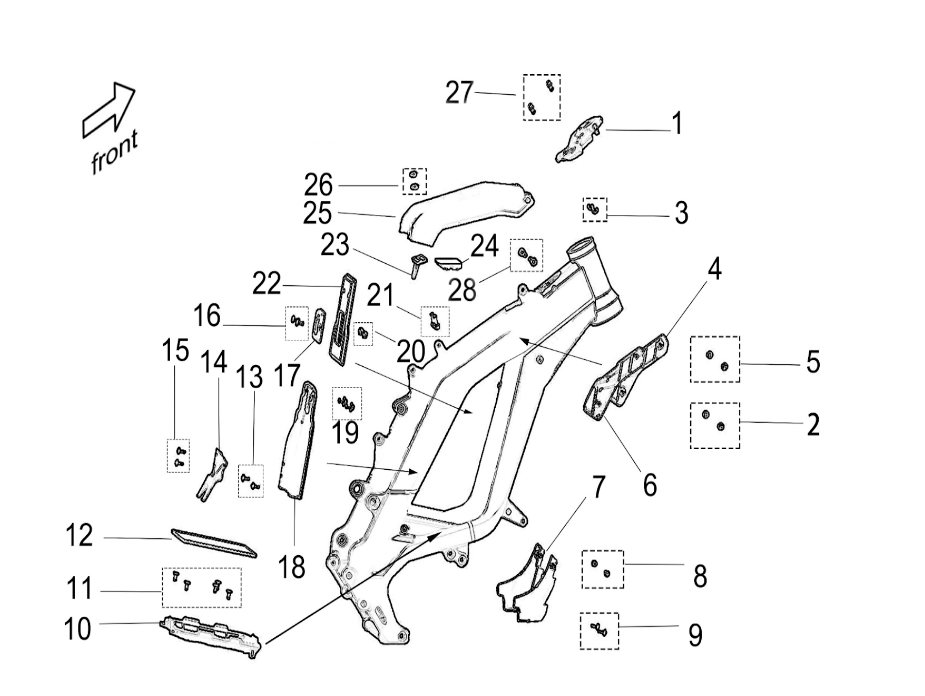 Teoページ Kawasaki Side by Side 2023 OEM Parts Diagram for Front