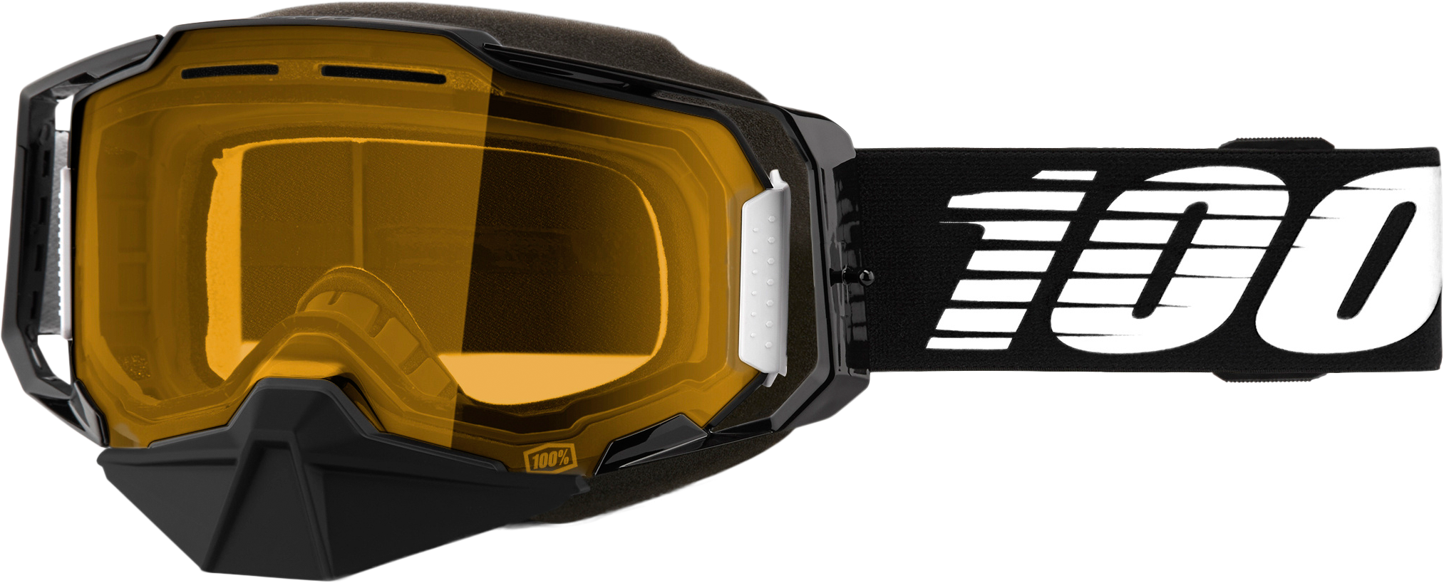 ARMEGA SNOWMOBILE GOGGLE BLACK W/ YLW LENS