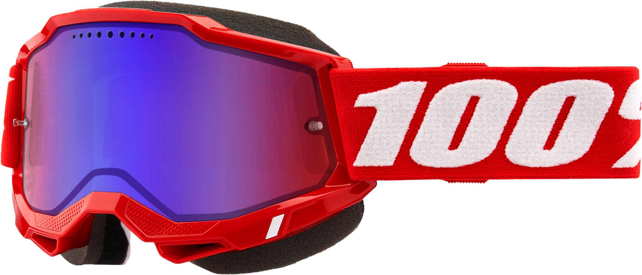 ACCURI 2 SNOWMOBILE GOGGLE NEON RED MIRROR RED/BLUE LENS