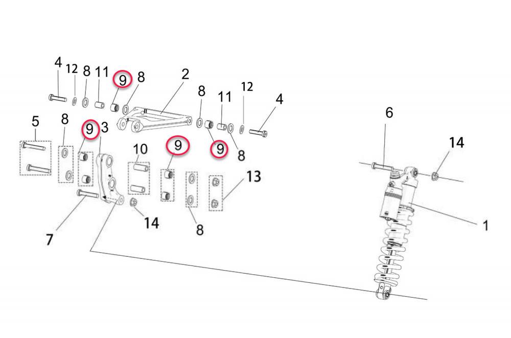 Bearing Kit | Suspension Linkage | Surron LBX
