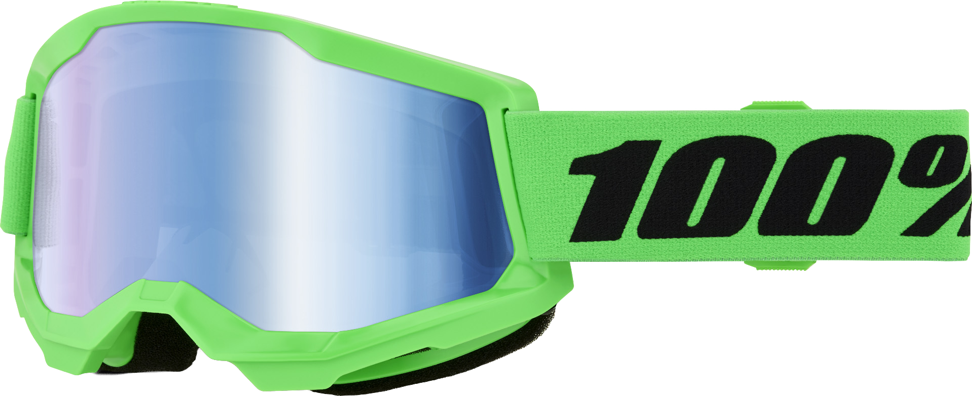 STRATA 2 GOGGLE NEON GREEN- BLUE MIRROR LENS